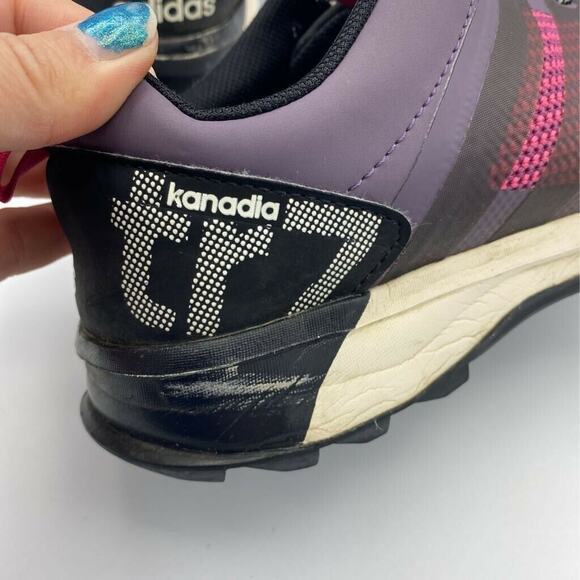 Adidas Womens Kanadia Tr7 Trail Running Shoes Pink AQ4813 Low Top Lace Up 8.5M - Picture 5 of 11